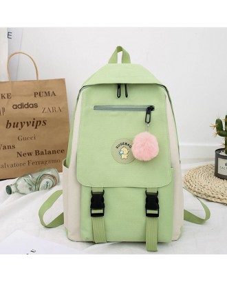 4 PCS Canvas Preppy Multifunction Combination Bag Tote Large Capacity Backpack Crossbody Clutch Wallet