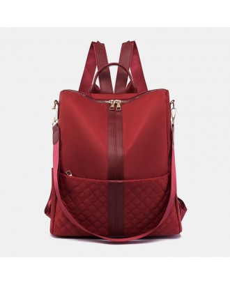 Women Casual Soild Strap Design Large Capacity 14 Inch Laptop Handbag Backpack