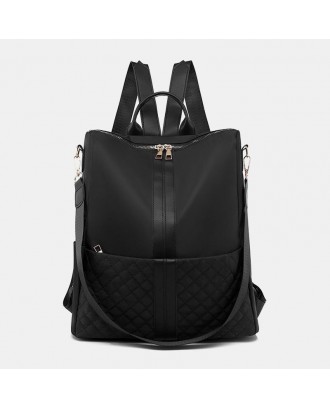 Women Casual Soild Strap Design Large Capacity 14 Inch Laptop Handbag Backpack