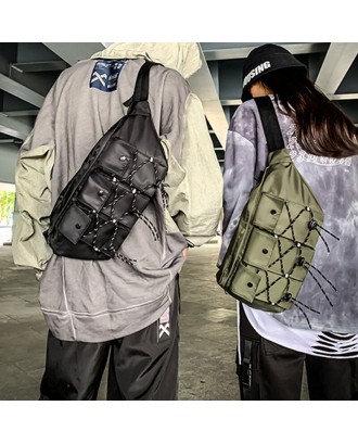 Men Women Fashion Multi-pocket Light Weight Shoulder Bag Crossbody Bag