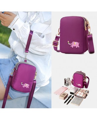 Women Mini Elephant Pattern Multifunctional Shoulder Bag Crossbody Bag Phone Bag