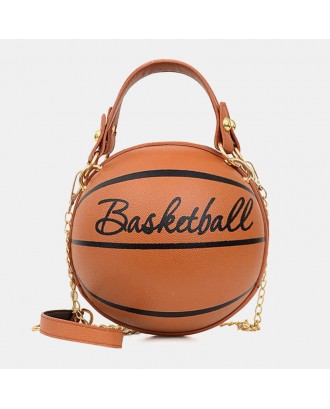 Women Unique Design Basketball Football Look Mini Round Bag Hangbag Fashion Adjustable Shoulder Bag Cross Body Bag
