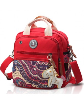 Women Canvas Multifunctional Print Shoulder Bags Backpack