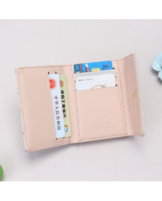 Women Artificial Leather Elegant Multi-compartment Wallet Large Capacity Durable Bi-fold Purse