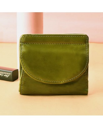 Women Genuine Leather Vintage Anti-theft RFID Blocking Coin Bag Card Holder